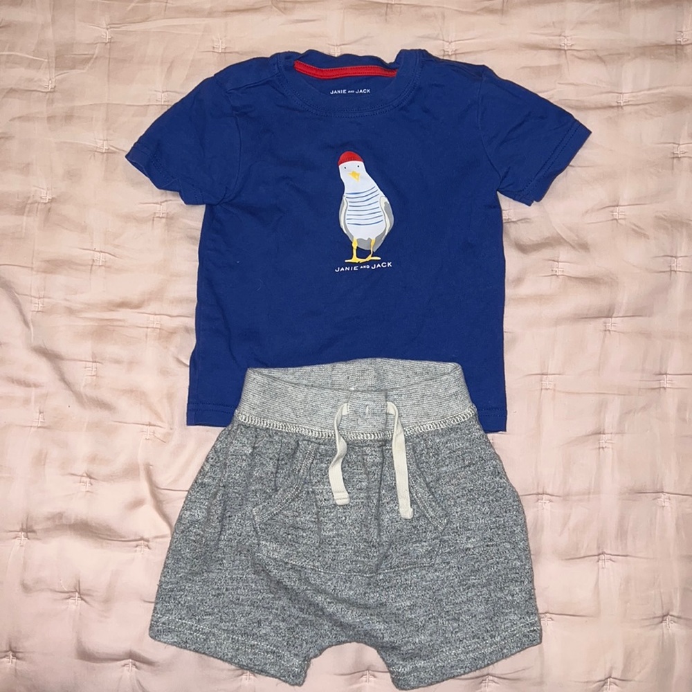 Janie and Jack top and Gap shorts